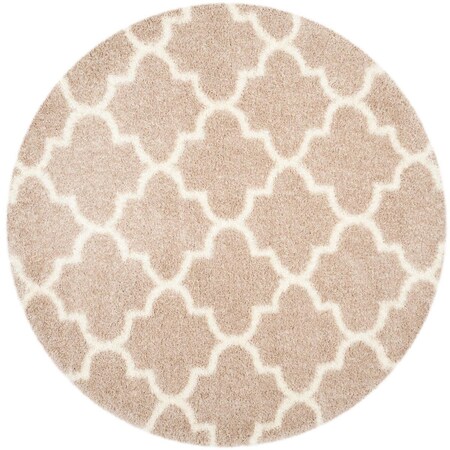 Safavieh 6 ft. 7 in. x 6 ft. 7 in. Montreal Shag Power Loomed Round Area Rug; Beige & Ivory SGM832C-7R